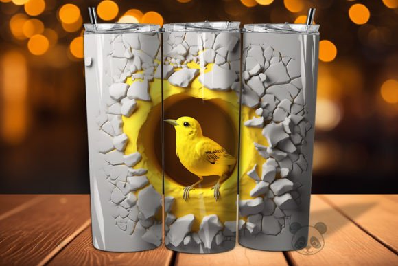 Canary 3D Cracked Hole Tumbler Wrap: Elevate Your Sublimation Designs