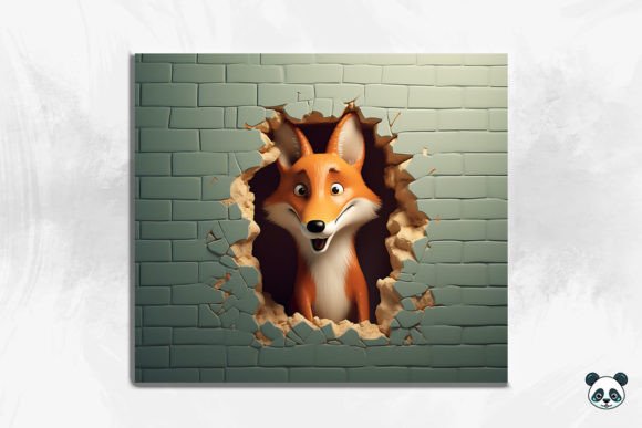 Fox 3D Cracked Hole Tumbler Wrap 2