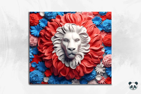 Patriotic Lion 3D Tumbler Wrap 4: Bold Designs
