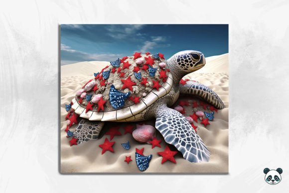 Patriotic Sea Turtle 3D Tumbler Wrap