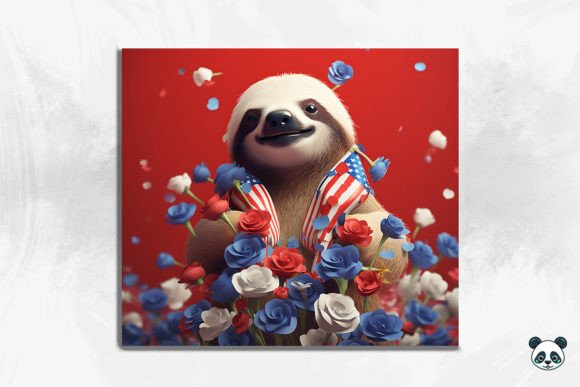 Strategic Branding with the Patriotic Sloth 3D Tumbler Wrap 10